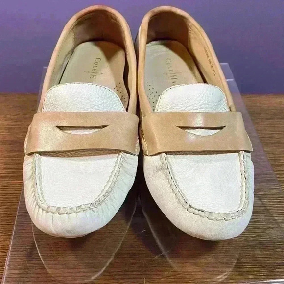 Cole Haan x Nike Air Women's Sadie Leather‎ Penny Loafer Size 5B Ivory/Sandstone - Picture 1 of 13